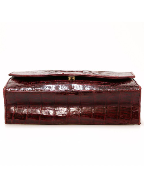 CHANEL Vintage burgundy crocodile bag