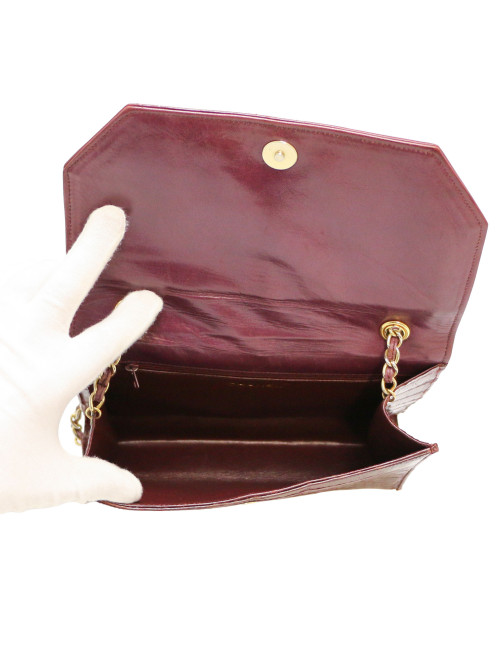 CHANEL Vintage burgundy crocodile bag