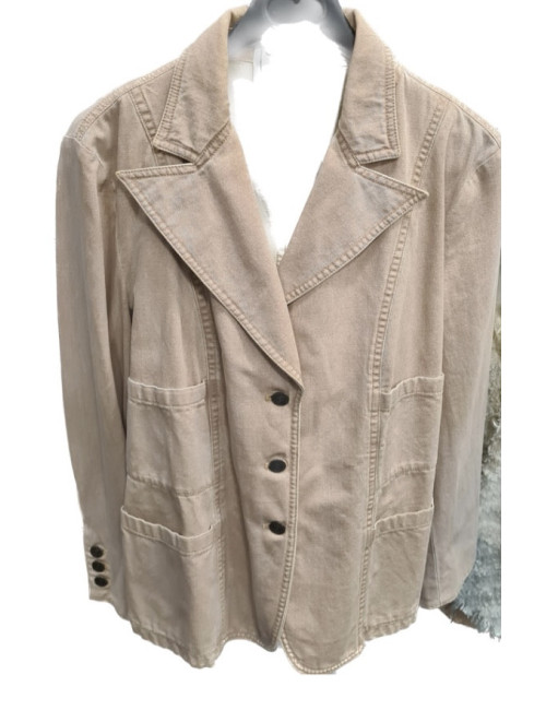 Veste CHANEL T44 en dénim beige