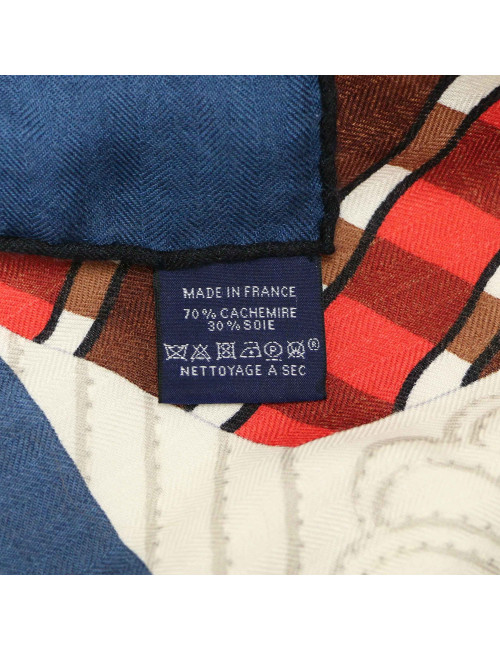 Châle carré HERMES cachemire et soie