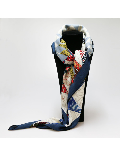 Châle carré HERMES cachemire et soie