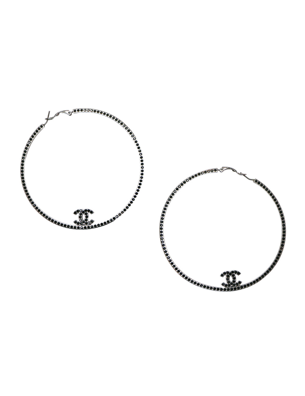 Créoles CHANEL métal argent 