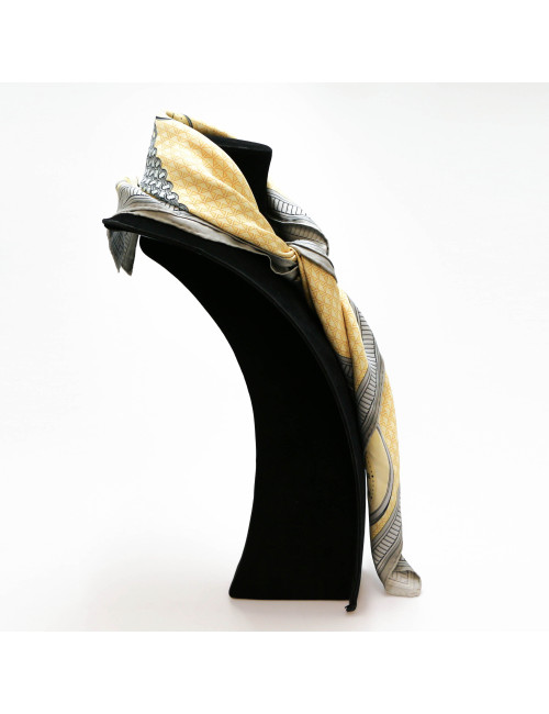 BREGUET green silk square scarf