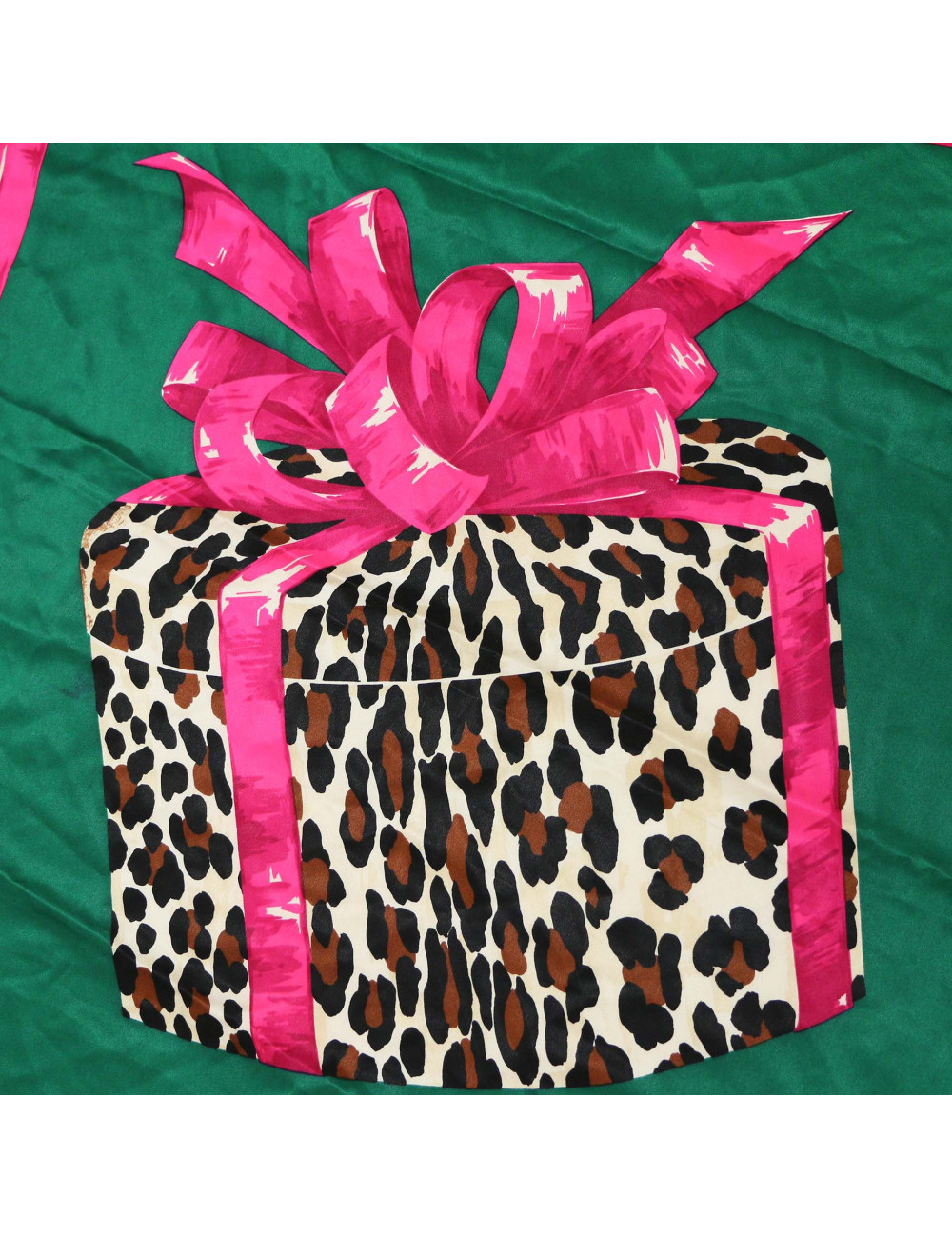 Carré CHRISTIAN DIOR vintage leopard mauve vert leopard