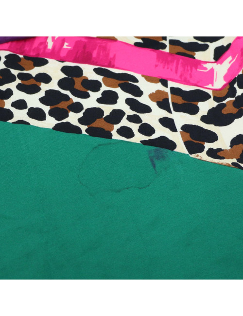 Carré CHRISTIAN DIOR vintage leopard mauve vert leopard