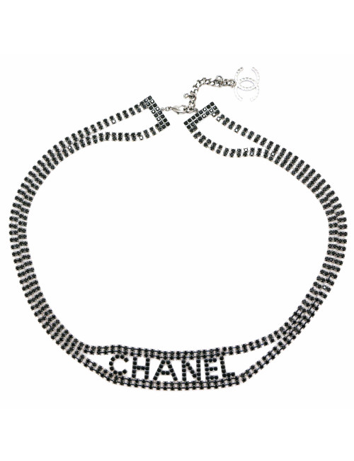 Ceinture CHANEL C H A N E L cristal noir