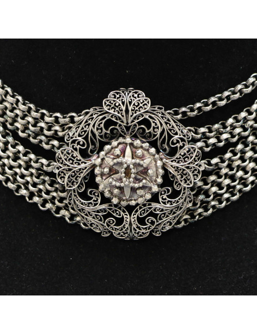 Ras de cou CHANEL multirangs argent