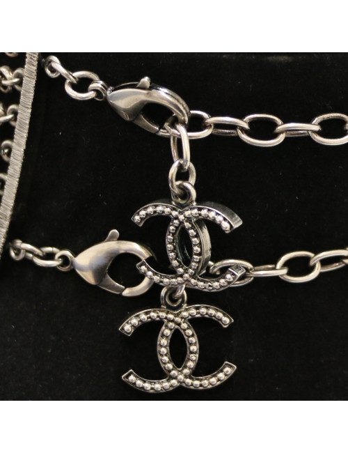 Ras de cou CHANEL multirangs argent