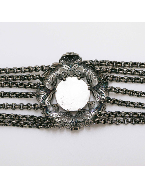 Ras de cou CHANEL multirangs argent