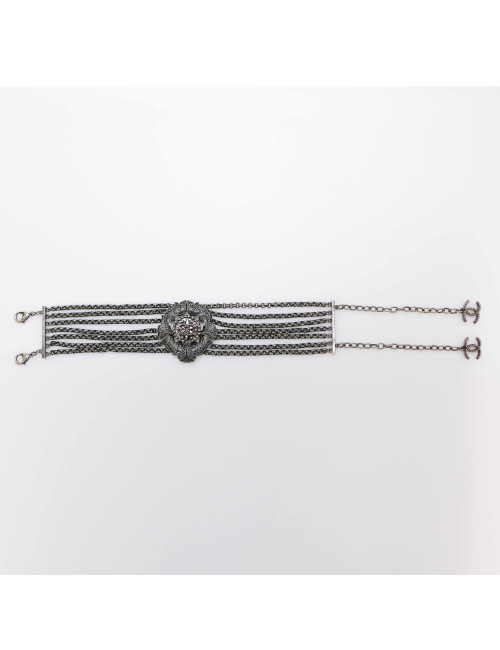 Ras de cou CHANEL multirangs argent