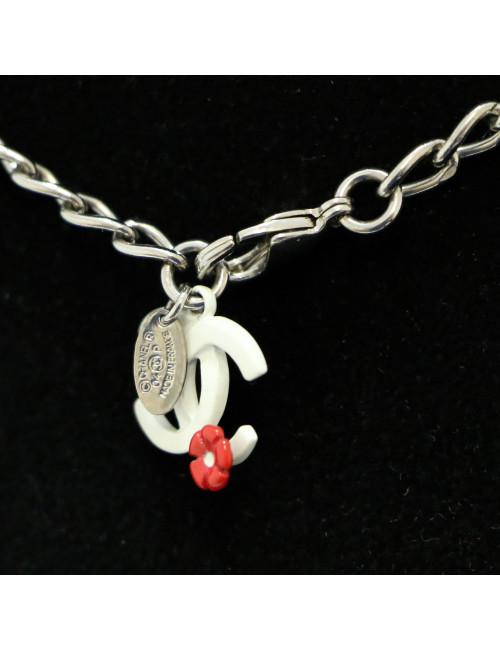 Collier CHANEL camélia rouge
