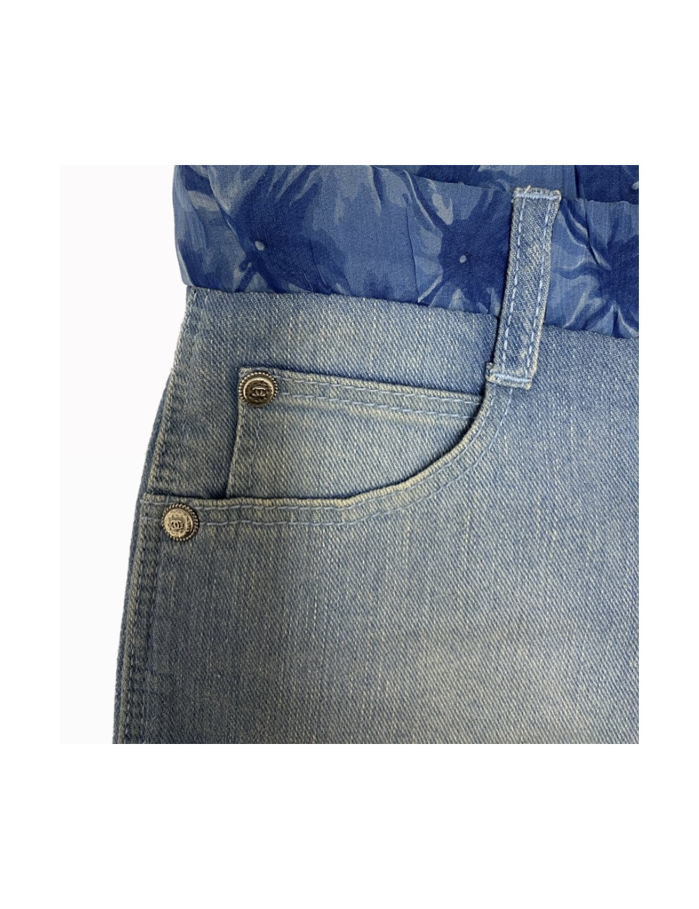CHANEL denim shorts, size 38FR