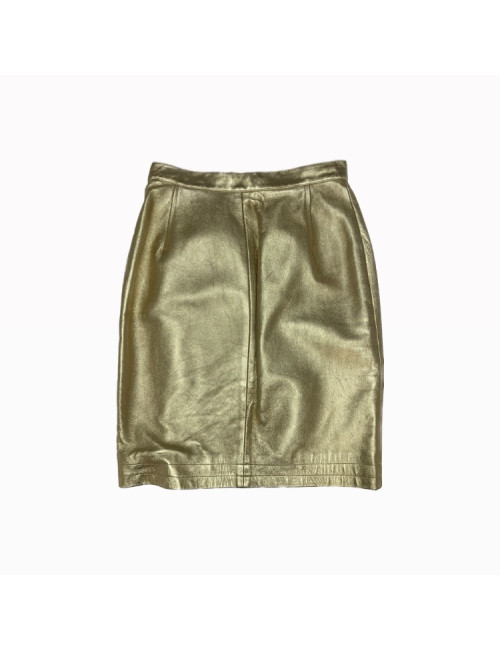 Jupe YSL YVES SAINT LAURENT cuir doré