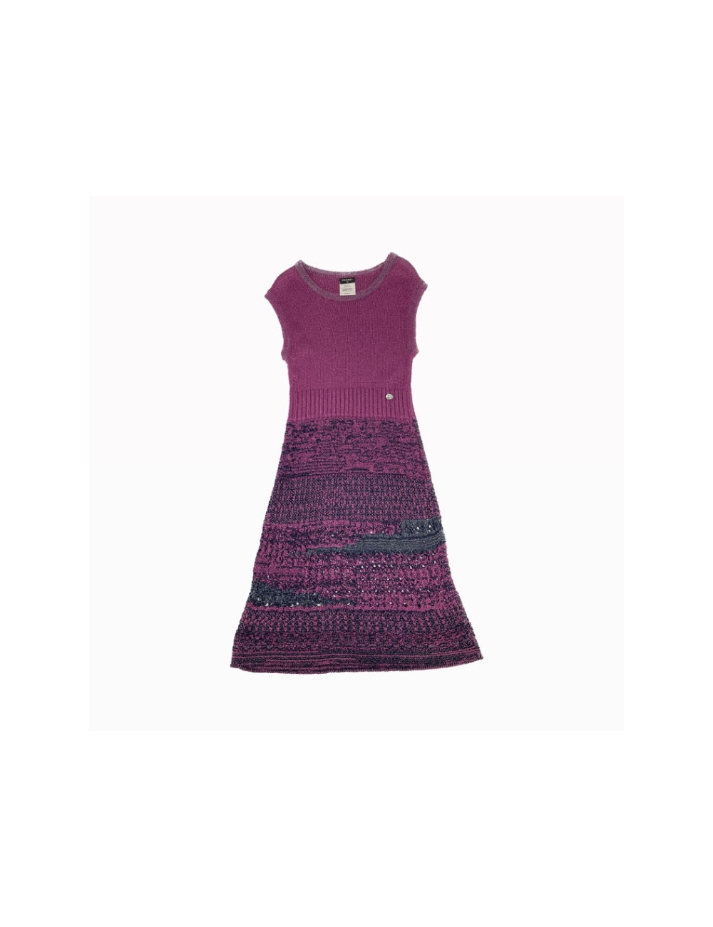 Robe T 36 CHANEL tricot violet et bleu nuit