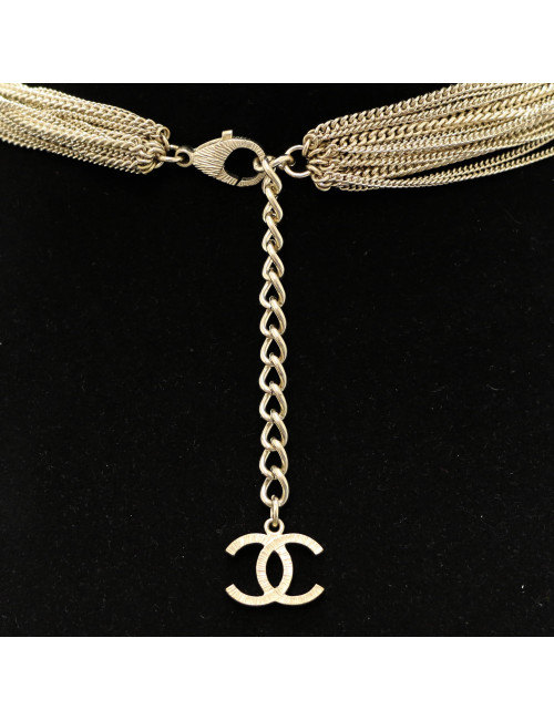 CHANEL multichain pearls and rhinestones long necklace