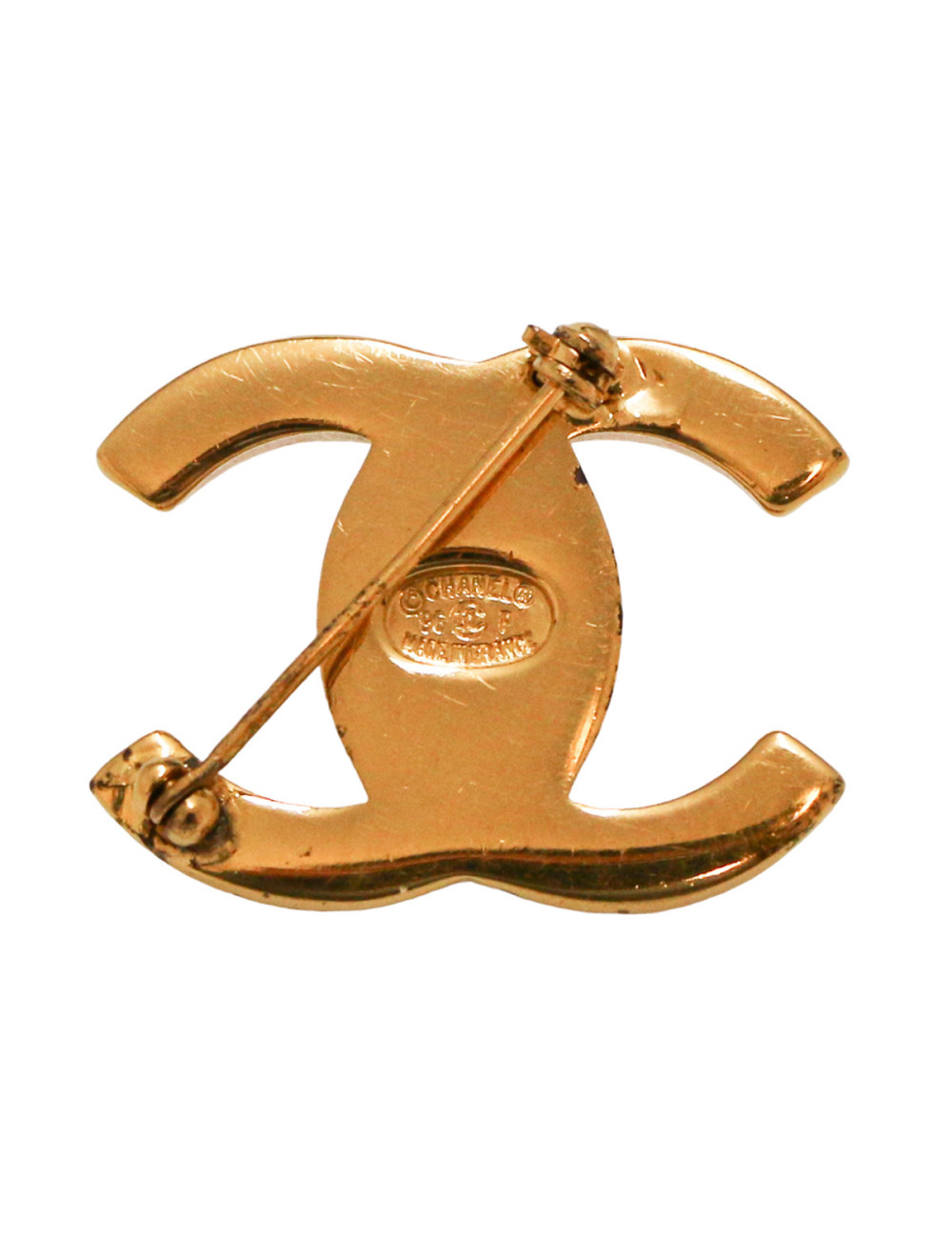 Broche CHANEL turnlock dorée