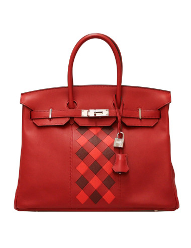 Birkin 35 HERMES tressage togo swift rouge piment