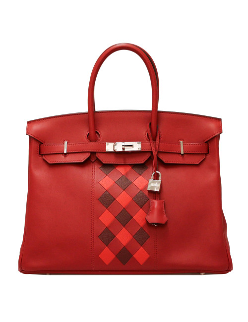 Birkin 35 HERMES tressage togo swift rouge piment