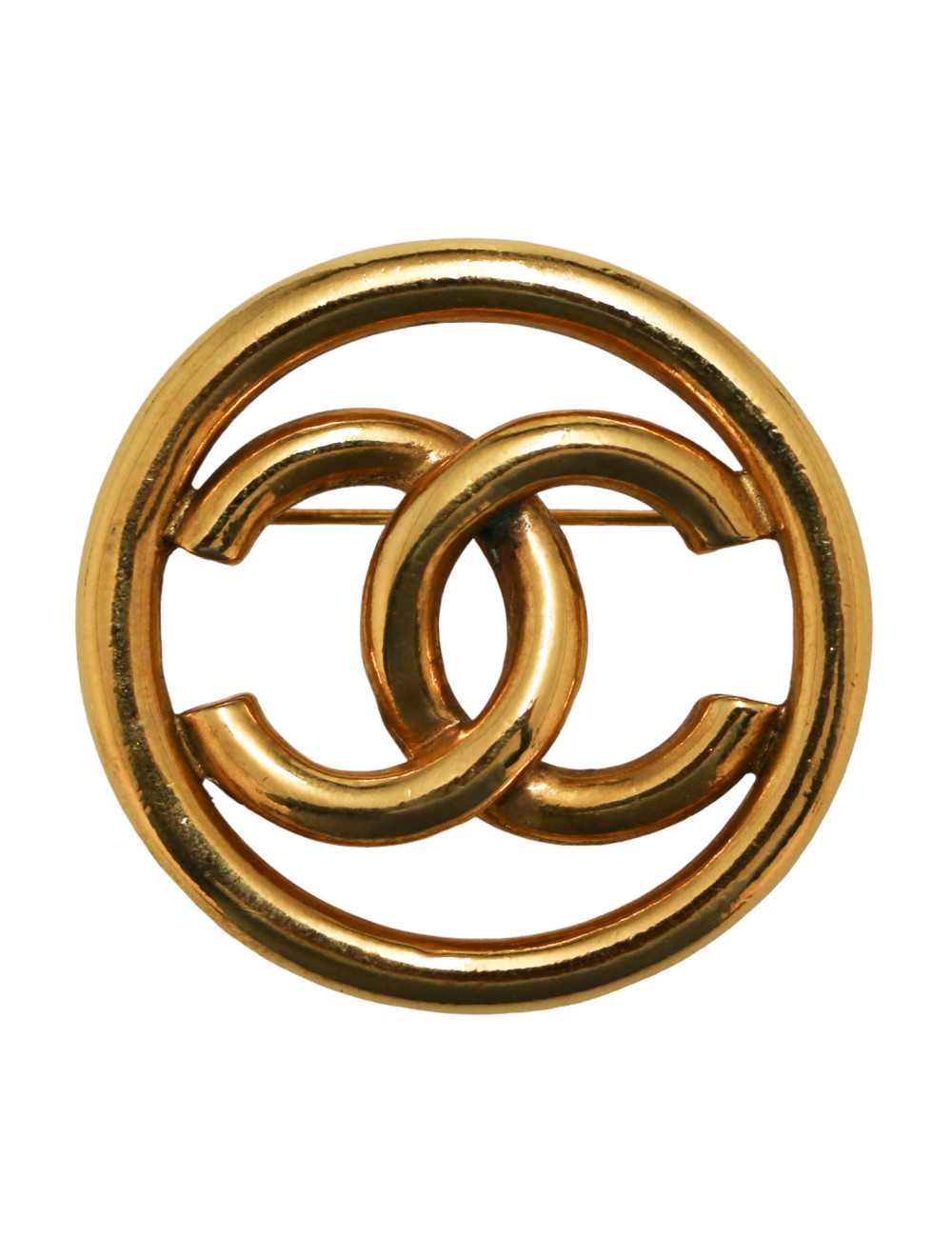Broche vintage Turnlock CHANEL doré