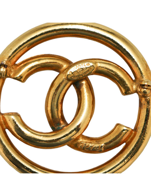 Broche vintage Turnlock CHANEL doré