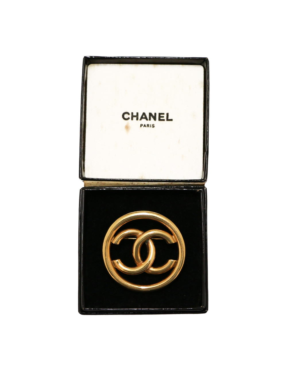 Broche vintage Turnlock CHANEL doré