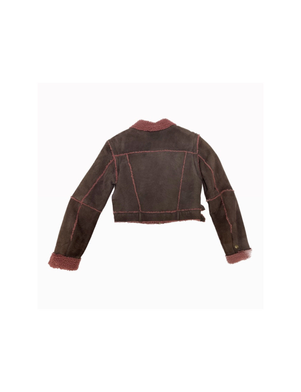 Blouson CHRISTIAN DIOR peau retournée framboise