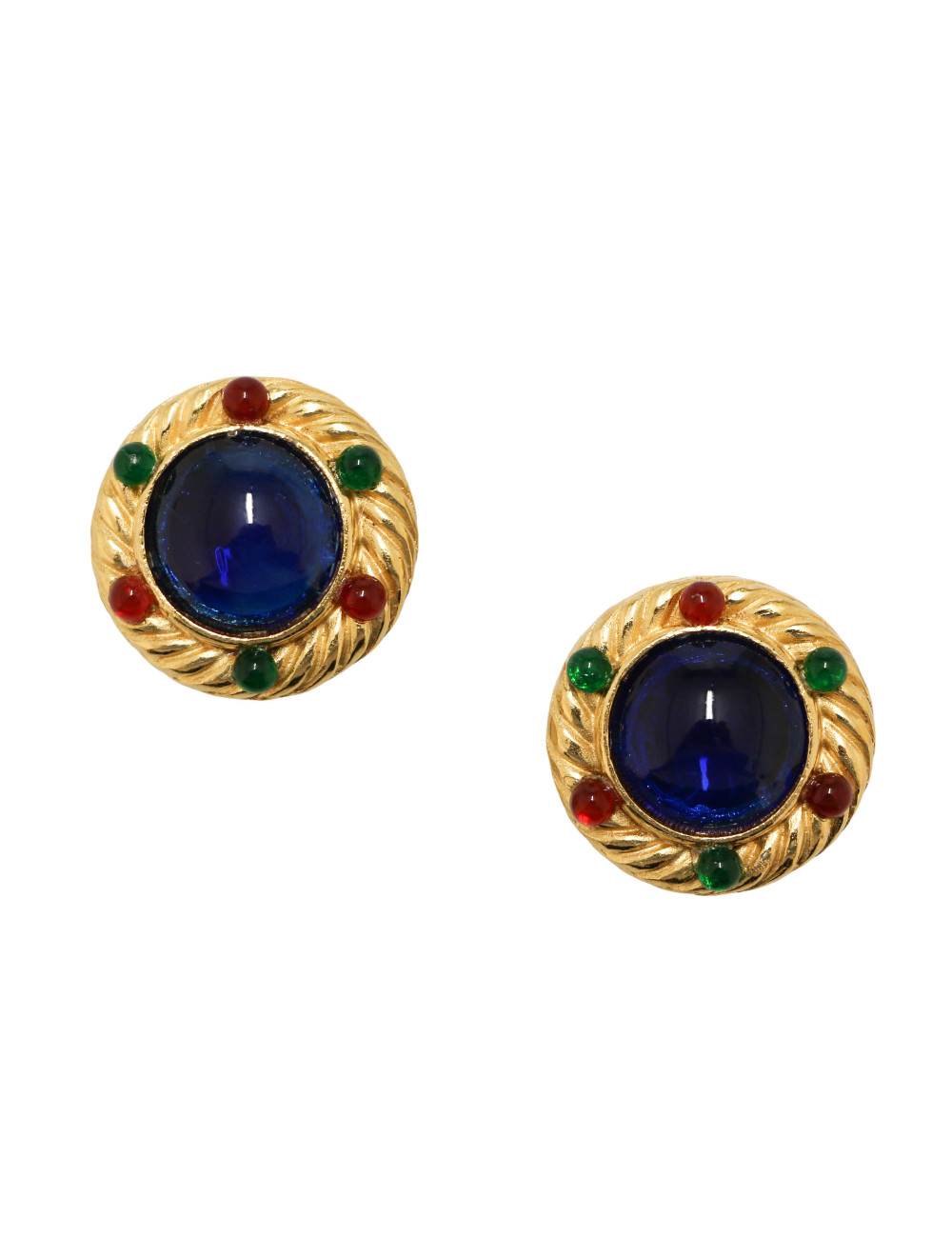 Clips bleu pâte de verre CHANEL