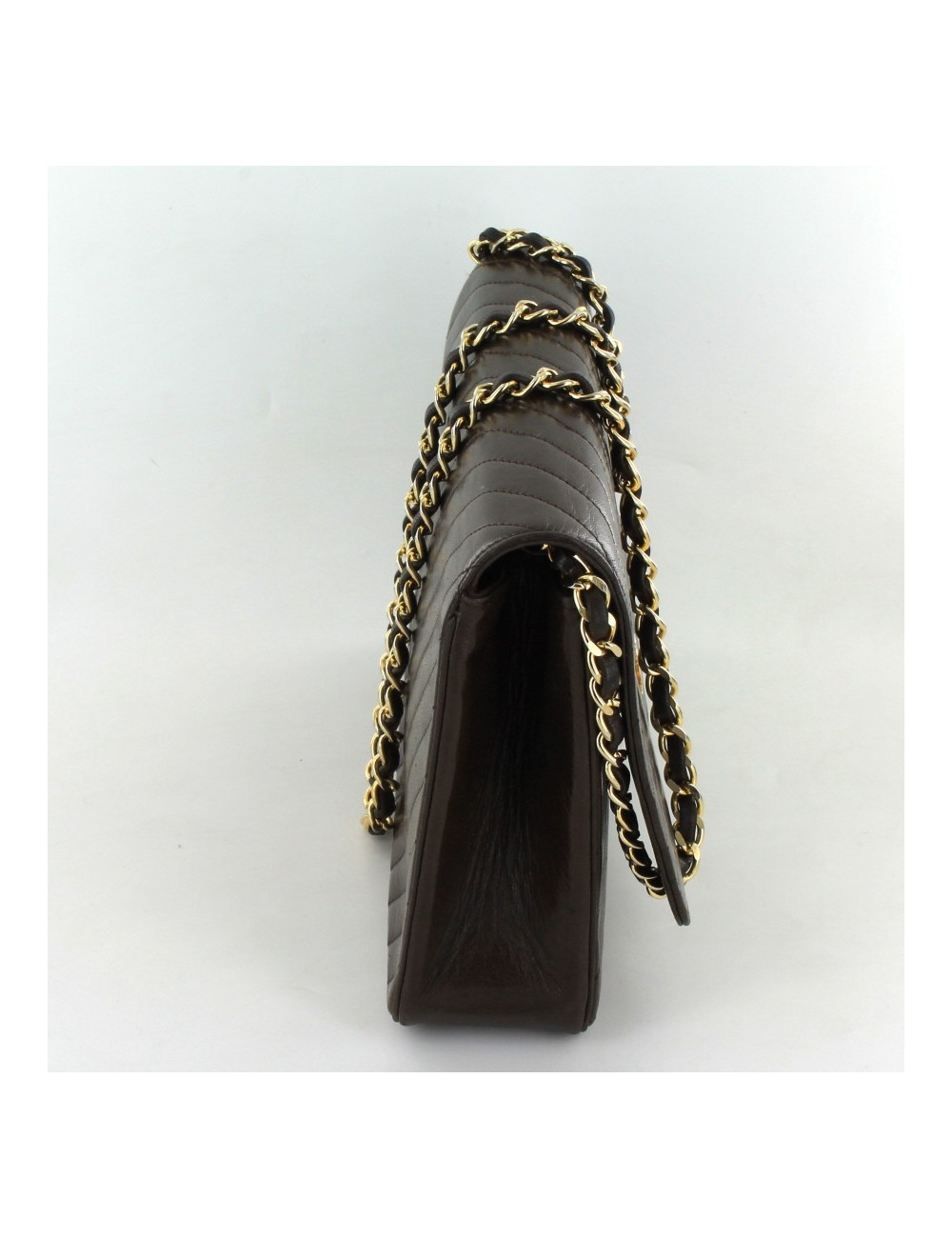 sac CHANEL cuir de veau lisse marron