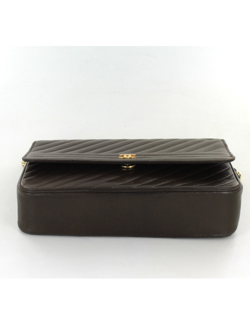 sac CHANEL cuir de veau lisse marron