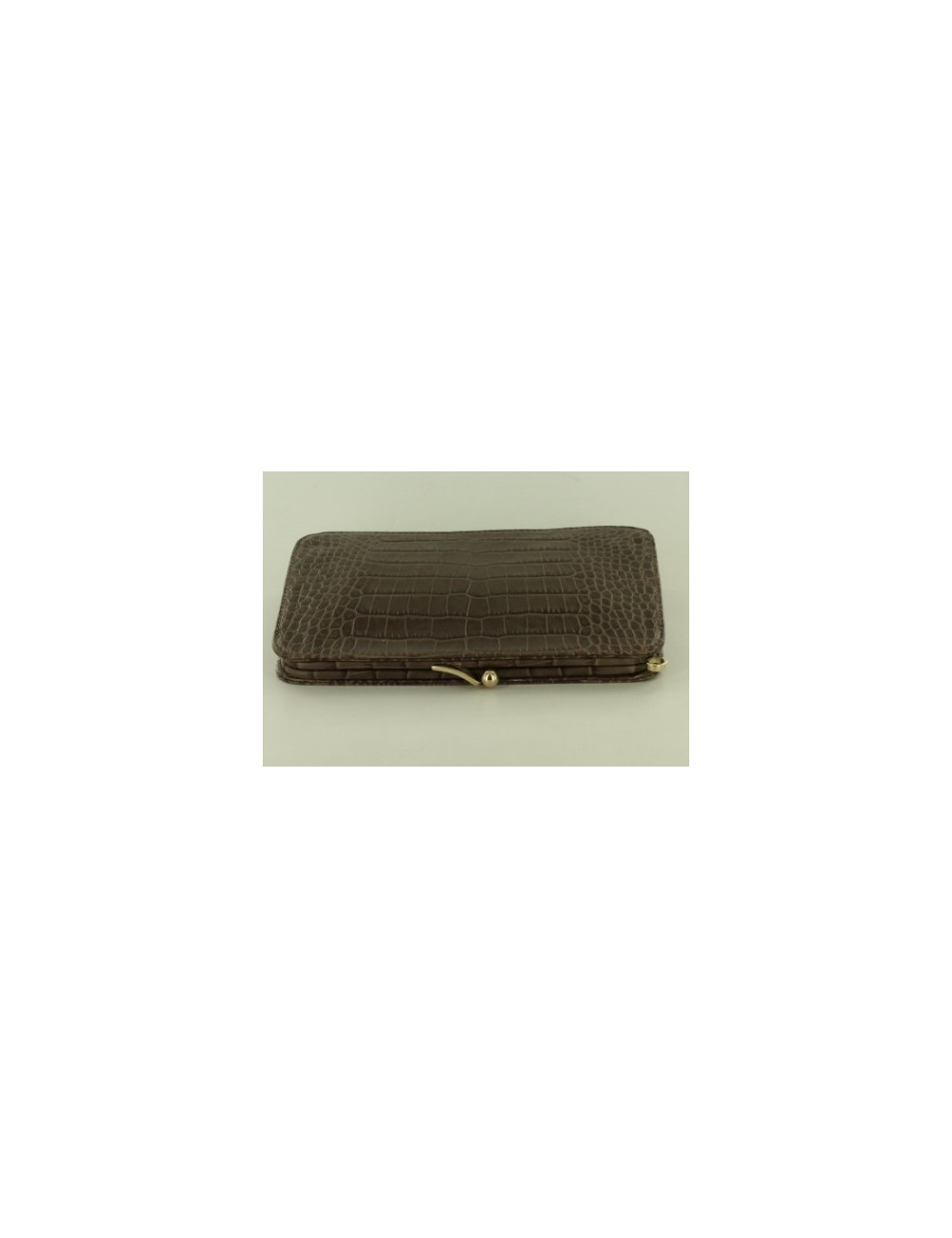pochette VALENTINO croco marron glacé