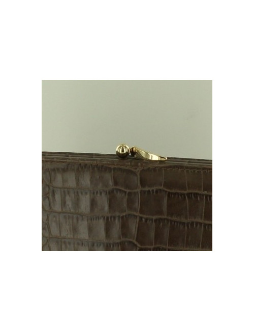 pochette VALENTINO croco marron glacé