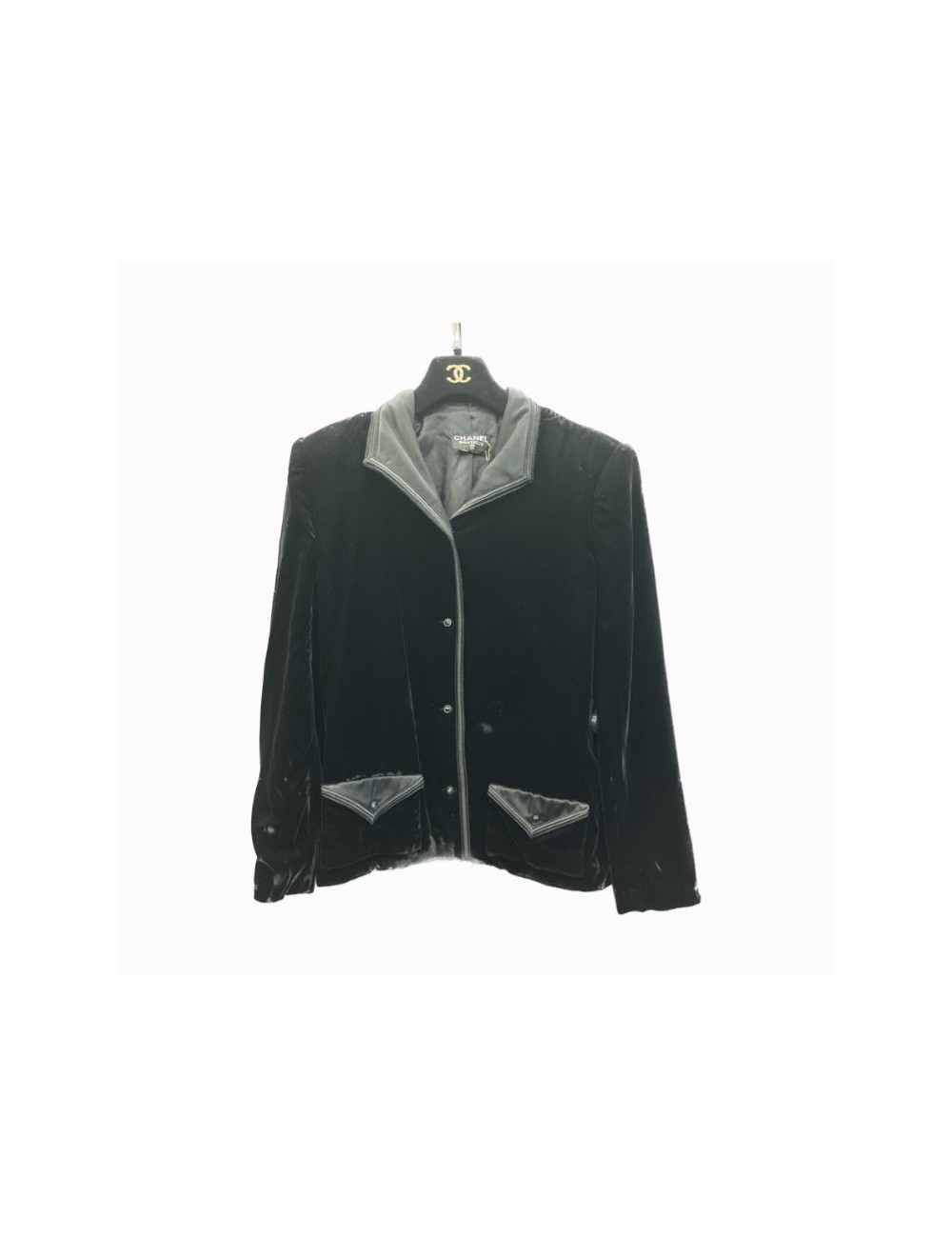 Tailleur CHANEL velours de soie noir T40