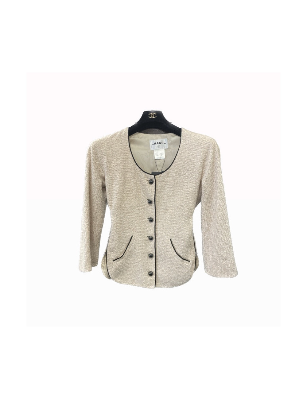 Veste CHANEL tweed rose T40 "les fonds marins"