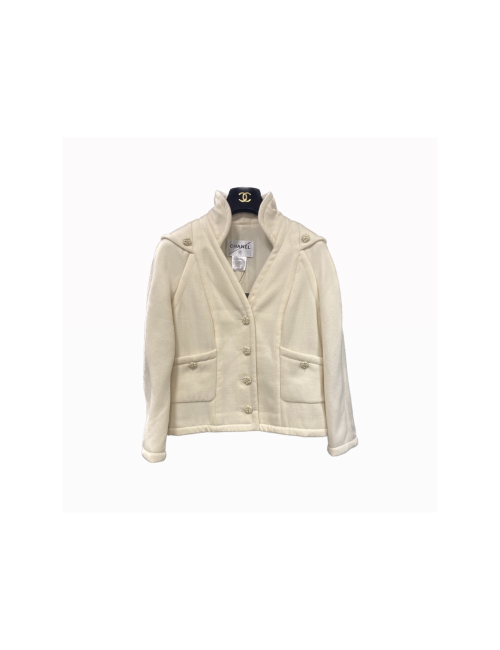 Veste T 40 CHANEL laine beige