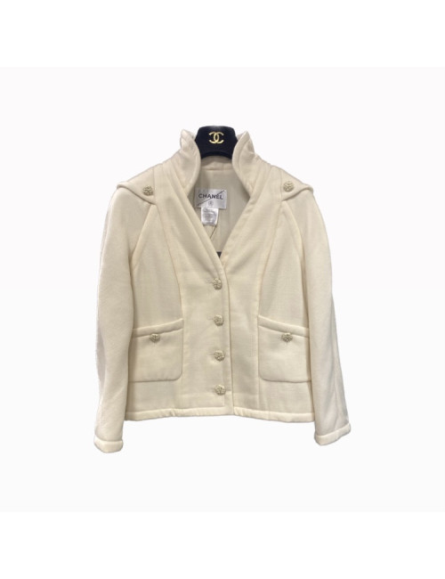 Veste T 40 CHANEL laine beige