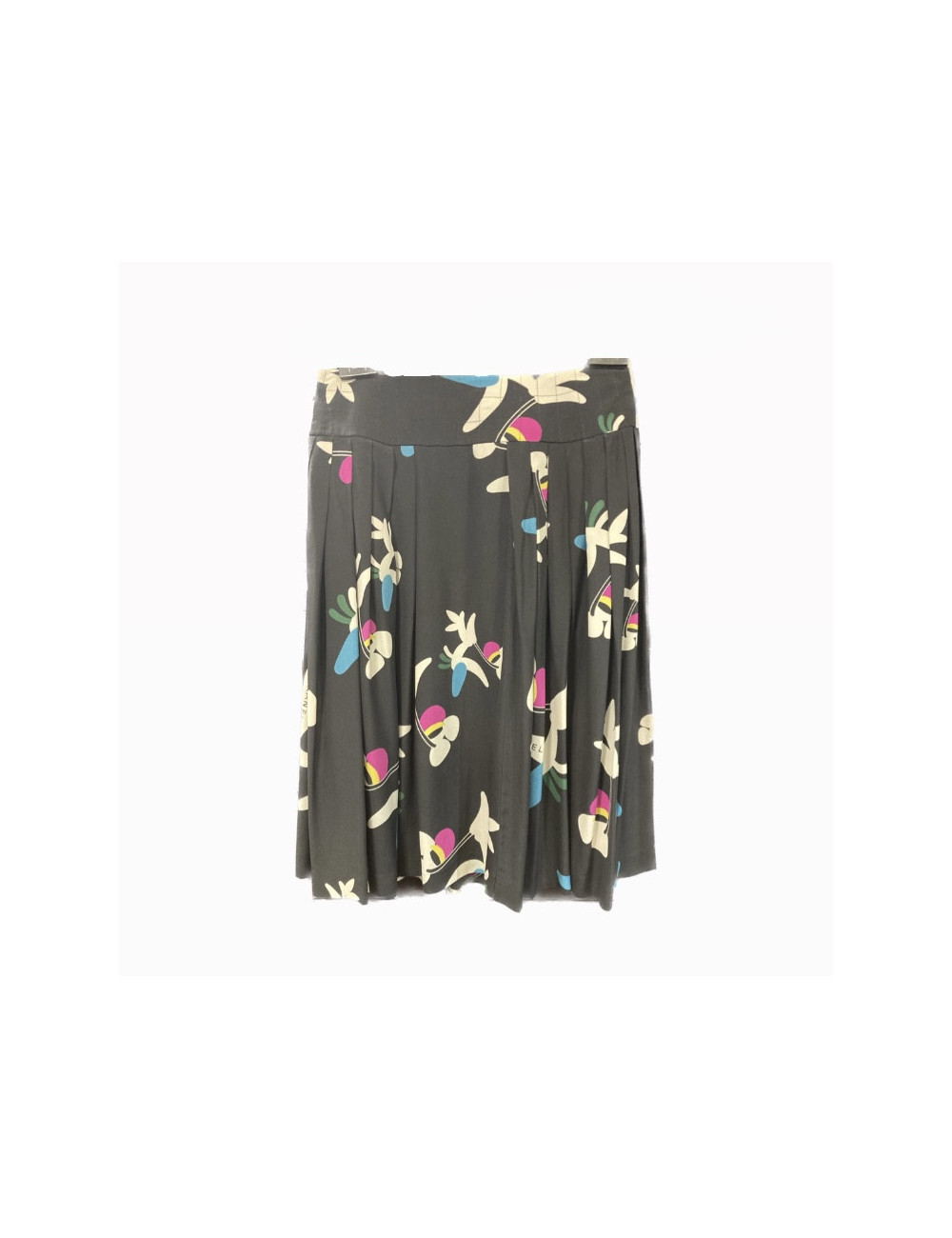 Jupe CHANEL en soie 100 % noire siglée 