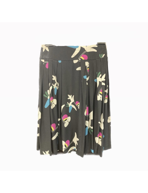 Jupe CHANEL en soie 100 % noire siglée 