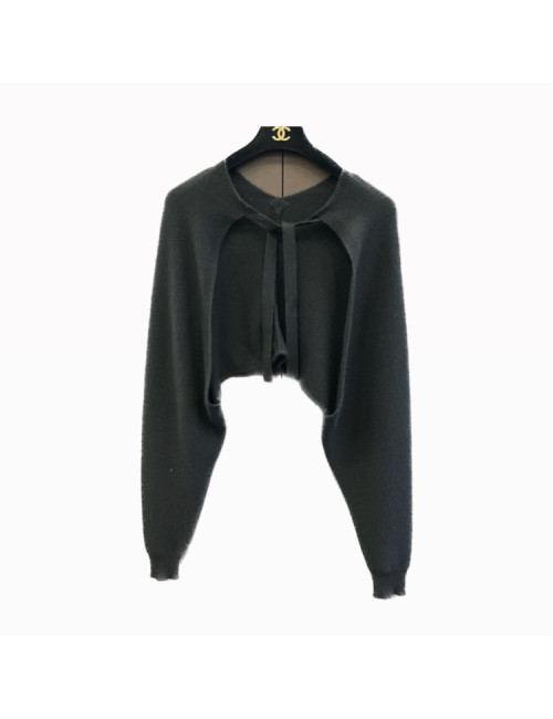 Cache-coeur CHANEL cachemire noir 