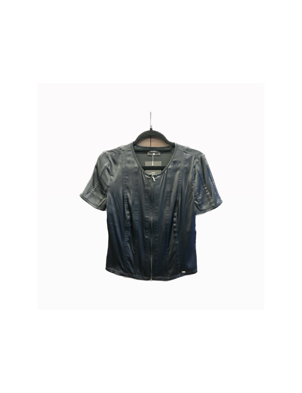 Gilet CHANEL 96 % soie et stretch noir