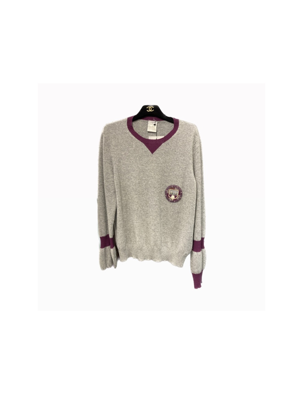 Pullover T 44 CHANEL cachemire gris