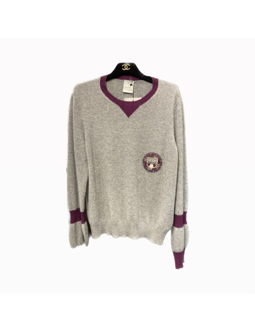 Pullover T 44 CHANEL cachemire gris