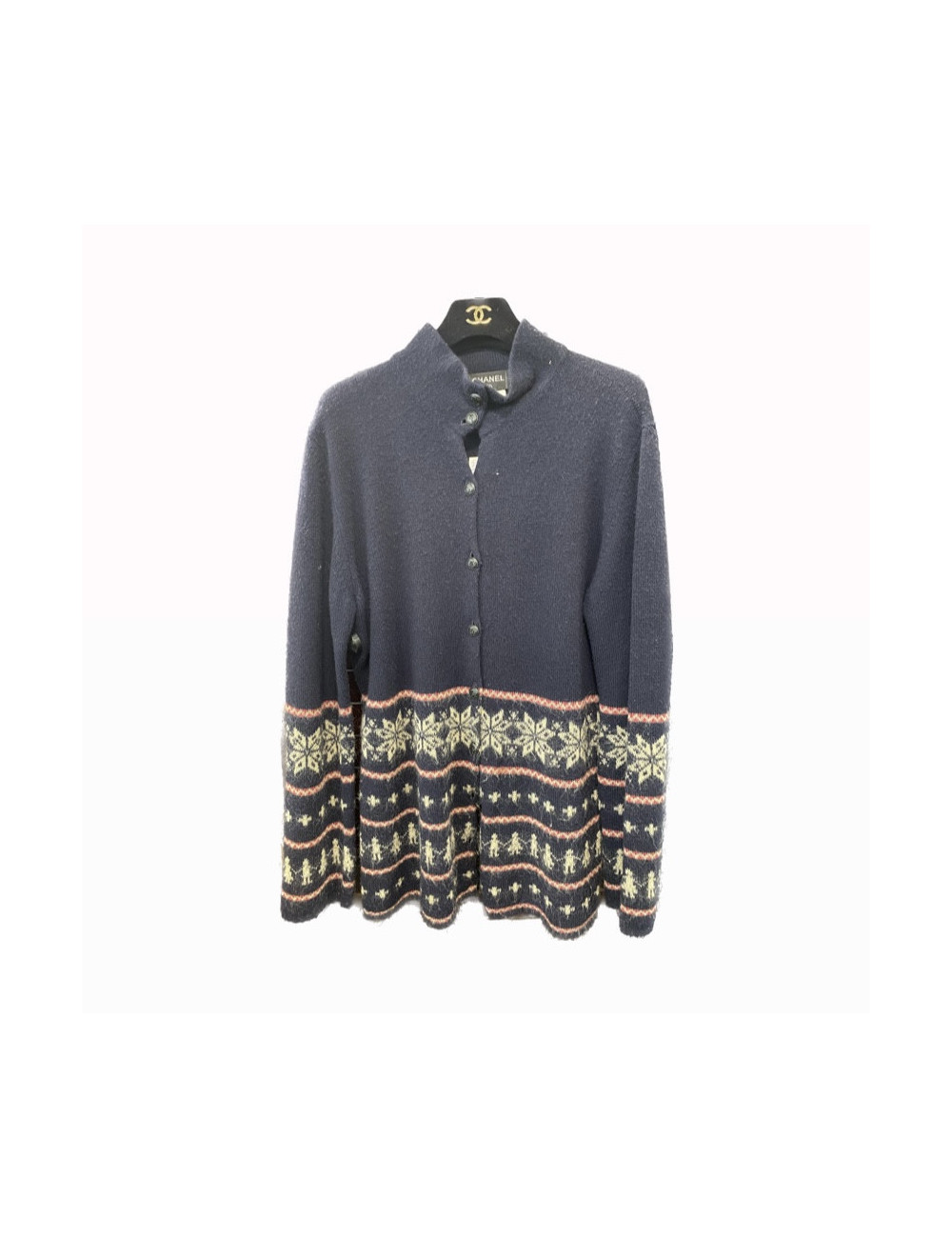 Long gilet T 44 CHANEL laine cachemire