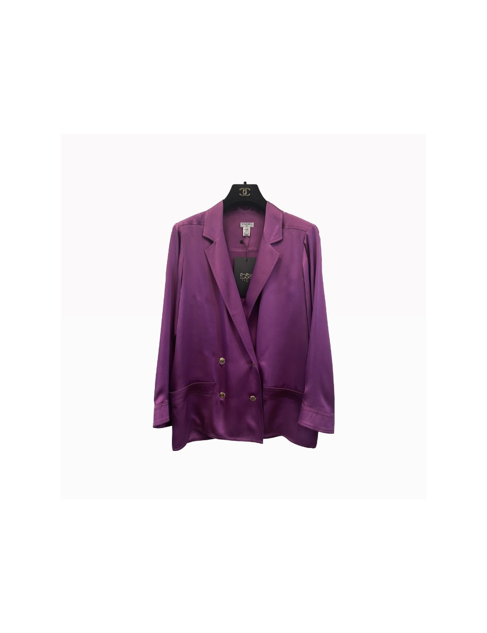 Veste T 38 CHANEL en soie violet