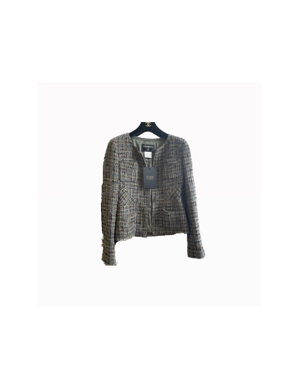 Veste CHANEL Printemps 2003 tweed vert 