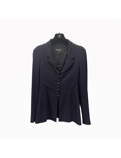 Veste CHANEL en laine bleue