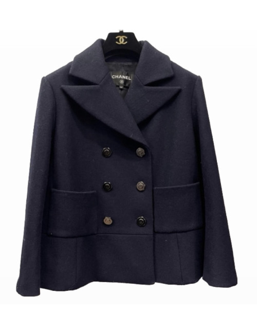 Veste 40 CHANEL croisée laine
