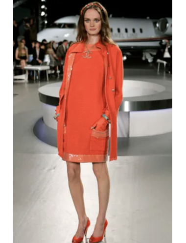 Veste CHANEL corail à sequins 2