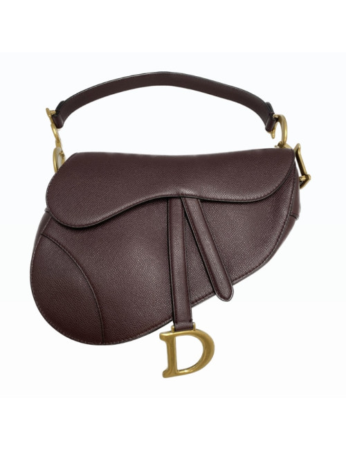 Saddle DIOR cuir grainé Bordeaux