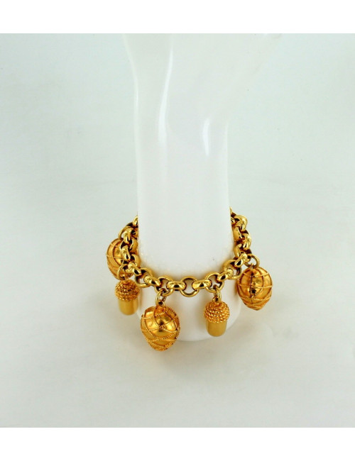 bracelet CARVEN à breloques dorées