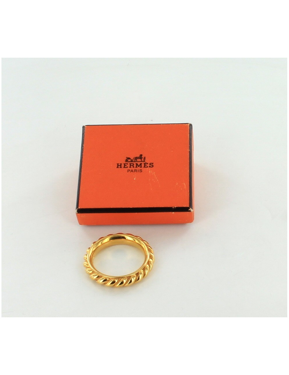 Anneau de foulard HERMES chaîne torsadée en plaqué or